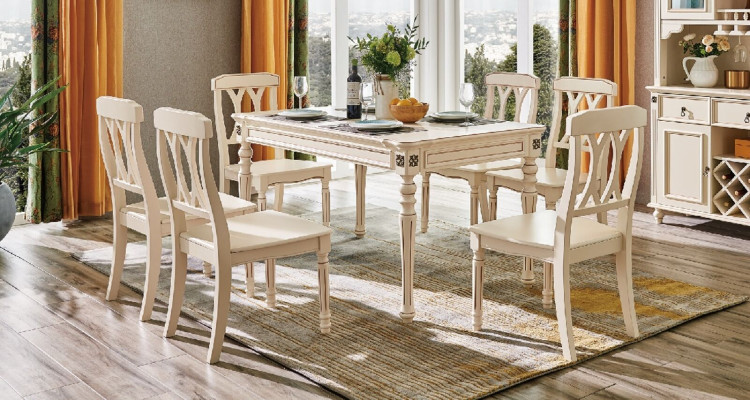 Dining room Dining table 6x Chairs Dining Set Wood Group Chair Sets Group Suite 7pcs