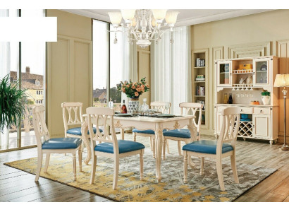 Dining room Furniture Dining table 6 x Chair Dining Set Wood Kitchen Group Suite new 7pcs.