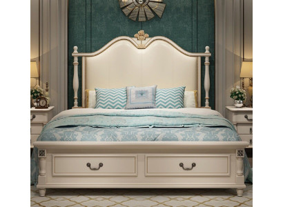 Bed Upholstery Design Luxury Double Hotel Beds Royal Baroque Wood Furniture new