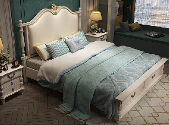 Bed Upholstery Design Luxury Double Hotel Beds Royal Baroque Wood Furniture new