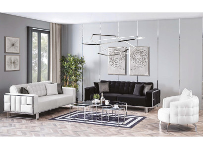 Luxury Living room Furniture Couch Seating Set Sofa Velvet Sofa Set 3 Pieces