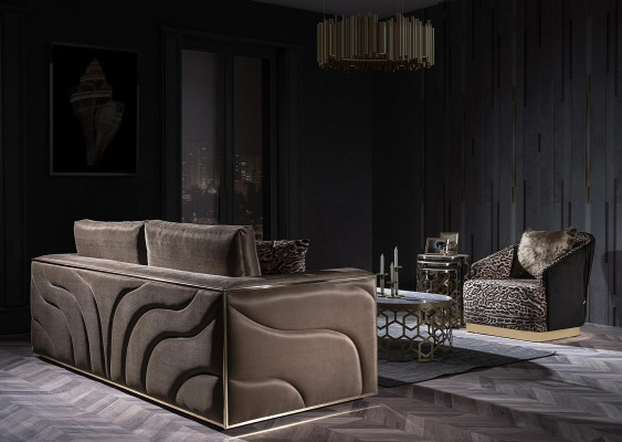 Design Furniture Luxury Sofa Set Couch Upholstery Set Velvet Tiger Sofa 3 Pieces