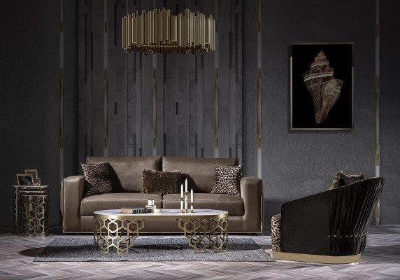 Design Furniture Luxury Sofa Set Couch Upholstery Set Velvet Tiger Sofa 3 Pieces