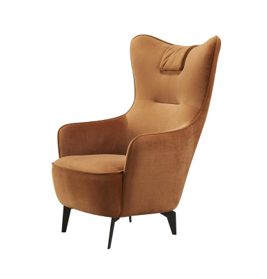 Orange Armchair Leather Armchair 76 x 80 cm Single Seater Luxury Design Furniture