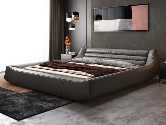 Designer Bed Double Beds Modern Hotel Leather Fabric Double bed
