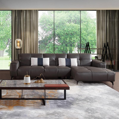 Design Esk Corner sofa L-shape Modern Sofas Leather sofa Couch Sofa Seat Living landscape