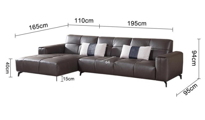 Design Esk Corner sofa L-shape Modern Sofas Leather sofa Couch Sofa Seat Living landscape