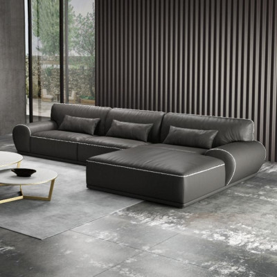 Design Eck Corner sofa L-shape Modern Sofas Leather sofa Living landscape Seat Sofa
