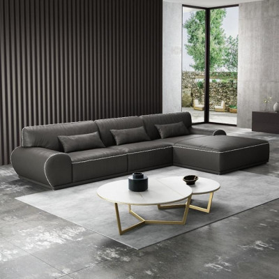 Design Eck Corner sofa L-shape Modern Sofas Leather sofa Living landscape Seat Sofa