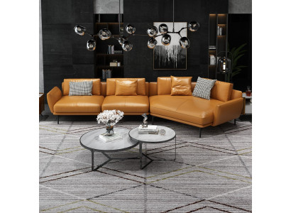 Corner sofa Sofa L-shape Leather sofa Couch Living landscape Suite Trapeze Modern sofas