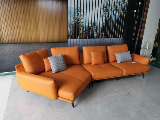 Corner sofa Sofa L-shape Leather sofa Couch Living landscape Suite Trapeze Modern sofas