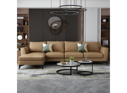 Design Esk Corner sofa L-shape Modern Sofas Leather sofa Couch Seat Living landscape Sofa