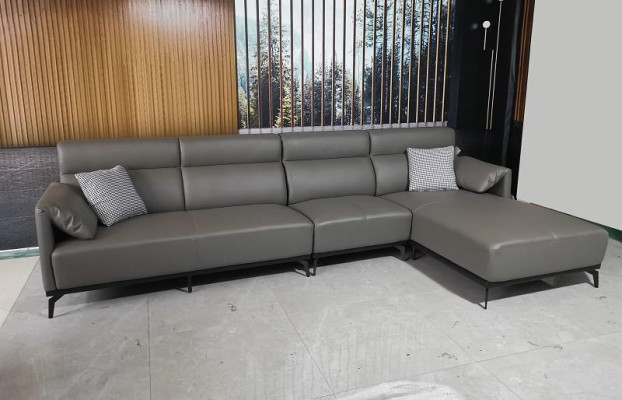 Corner sofa L-shape Living landscape Sofa Couch Upholstery Corner Suite Gray leather sofa