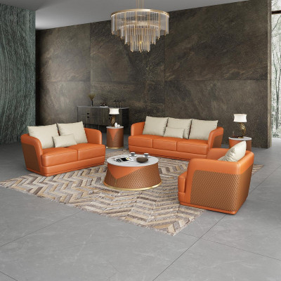 Luxury Sofa Design Couch Upholstery Modern Sofas 3 Seater Three Seater Orange Big XXL