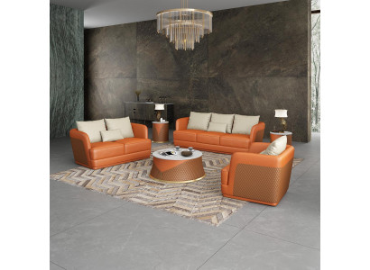 Luxury Sofa Design Couch Upholstery Modern Sofas 3 Seater Three Seater Orange Big XXL