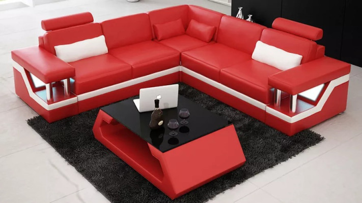 Living landscape Sofa Suite Corner suite Leather sofa Upholstery Upholstery Couch