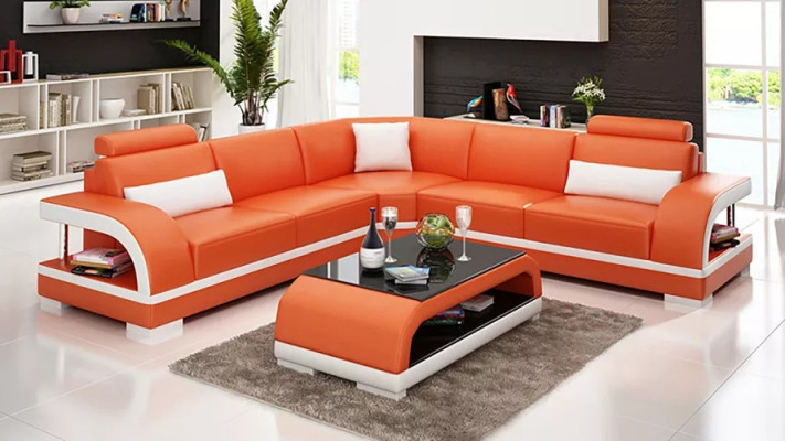 Leather sofa Corner sofa Upholstery Corner suite Sofa Upholstery Couch Suite Living landscape