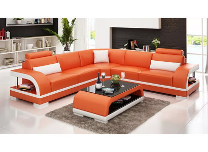 Leather sofa Corner sofa Upholstery Corner suite Sofa Upholstery Couch Suite Living landscape