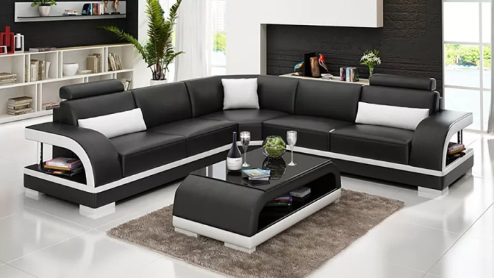 Leather sofa Corner sofa Upholstery Corner suite Sofa Upholstery Couch Suite Living landscape