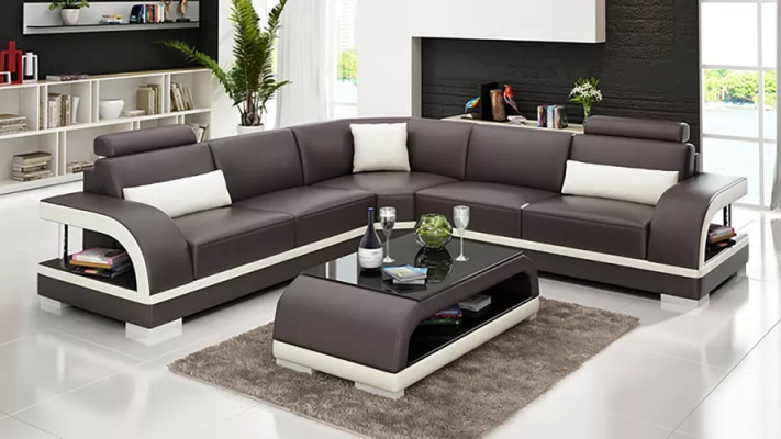 Leather sofa Corner sofa Upholstery Corner suite Sofa Upholstery Couch Suite Living landscape