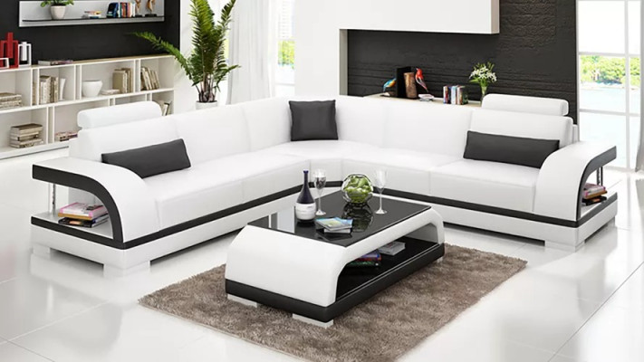 Leather sofa Corner sofa Upholstery Corner suite Sofa Upholstery Couch Suite Living landscape