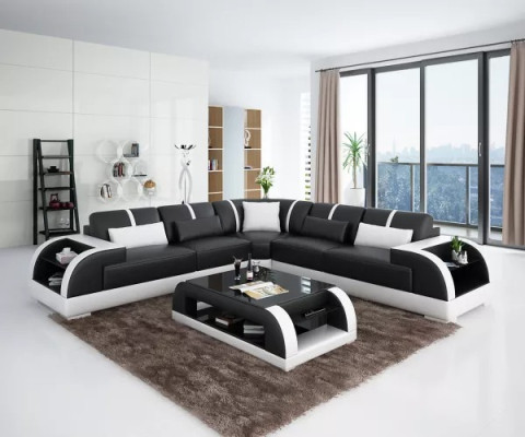 Design Modern Corner sofa Living room Furniture Corner sofa Leather upholstered Couch