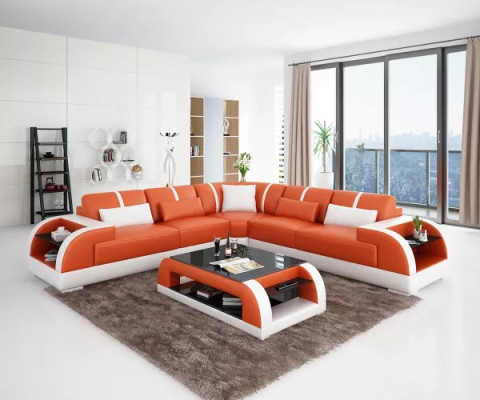 Design Modern Corner sofa Living room Furniture Corner sofa Leather upholstered Couch
