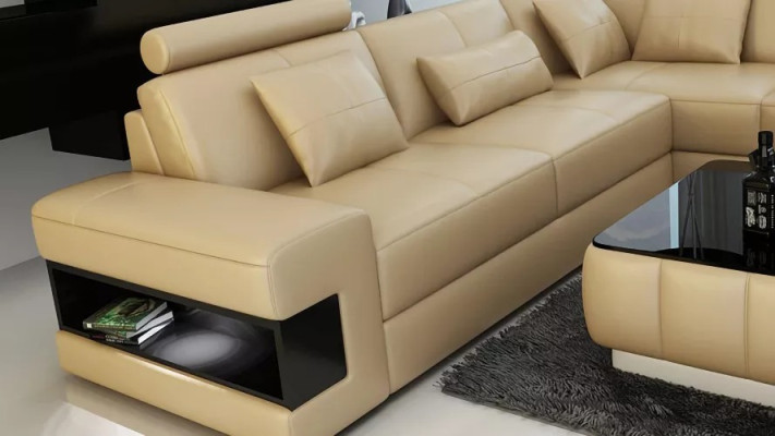 Design Corner sofa Deco Living room Furniture Modern Corner sofa Leather upholstered Couch