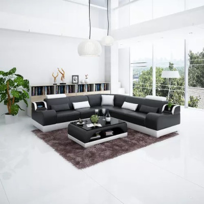 Corner sofa Modern Corner sofa Design Living room Furniture Leather upholstered couch