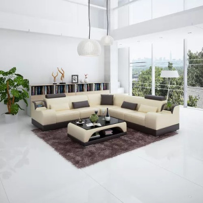 Corner sofa Modern Corner sofa Design Living room Furniture Leather upholstered couch