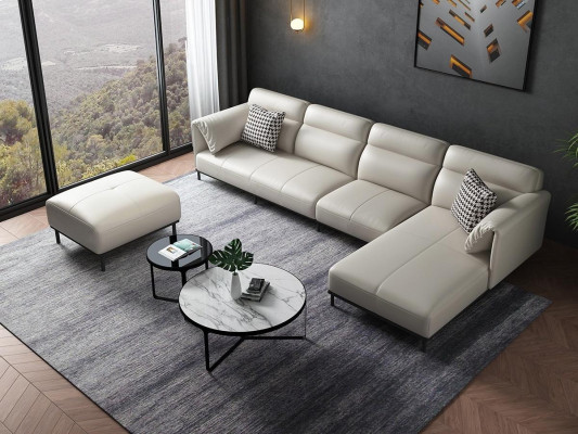 Corner Corner sofa L-shape Living landscape Sofa Upholstery Couch Suite Fabric Sofas Leather
