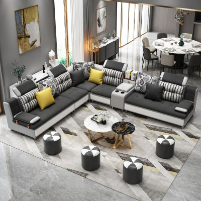 Corner sofa L-shape Modern sofa Leather sofa Upholstery Living landscape Design Couches new