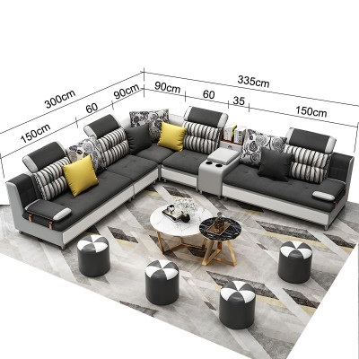 Corner sofa L-shape Modern sofa Leather sofa Upholstery Living landscape Design Couches new