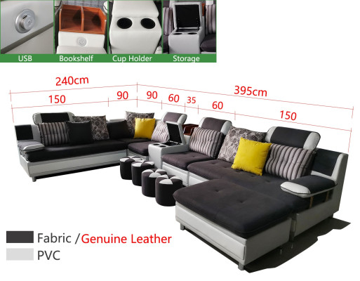 Corner sofa L-shape Modern sofa Leather sofa Upholstery Living landscape Design Couches new