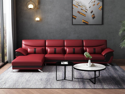 Design Living room Leather upholstery Corner sofa Corner sofa Couch Sofa L-shape