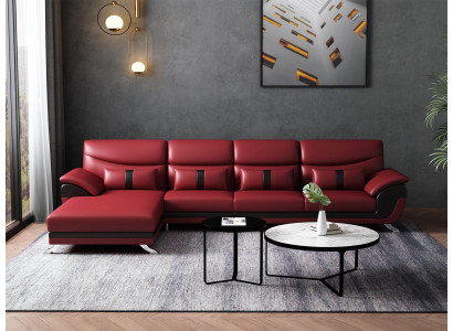 Design Living room Leather upholstery Corner sofa Corner sofa Couch Sofa L-shape