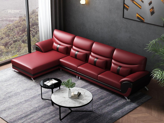 Design Living room Leather upholstery Corner sofa Corner sofa Couch Sofa L-shape