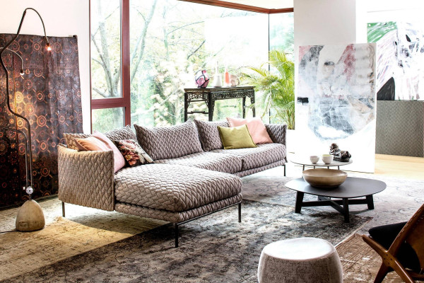 Corner sofa L-shape Couch Living landscape Suite Design Modern Sofa Fabric Textile new