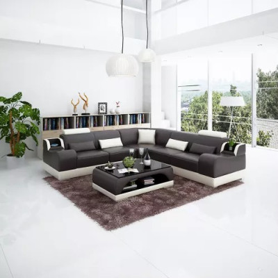Design Corner sofa Living room Modern Corner sofa Leather upholstery Couch Sofa