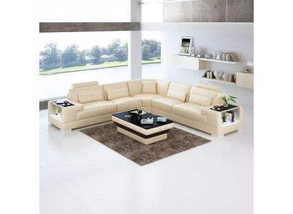 Design Living room Sofa Furniture Corner sofa Corner sofa Leather upholstered couch