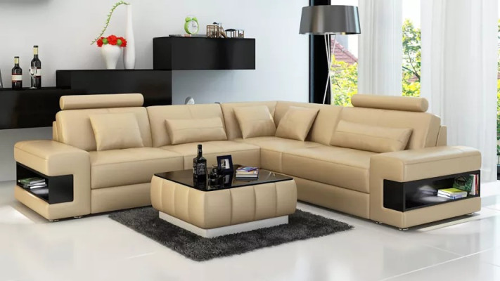 Corner sofa Corner sofa Design Living room Furniture Leather upholstery Couch Sofa