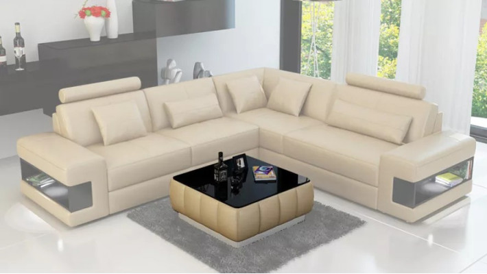 Corner sofa Corner sofa Design Living room Furniture Leather upholstery Couch Sofa