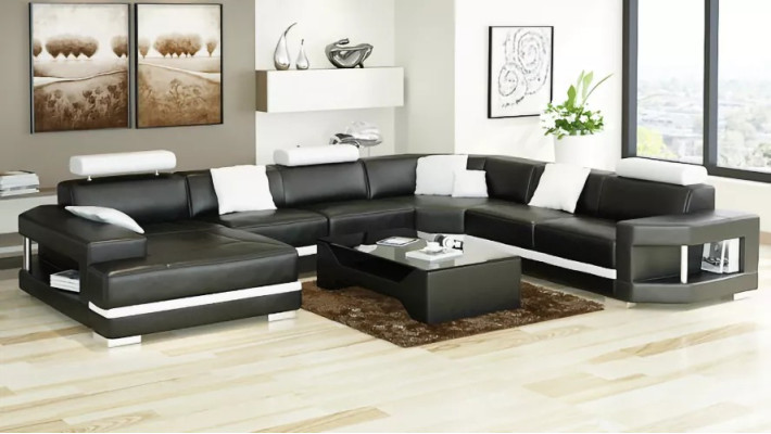 Design Modern Living room Corner sofa Furniture Corner sofa Leather upholstered couch