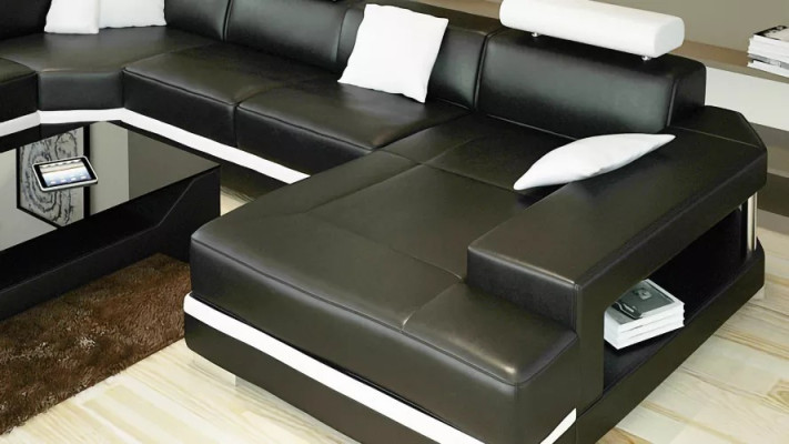 Design Modern Living room Corner sofa Furniture Corner sofa Leather upholstered couch