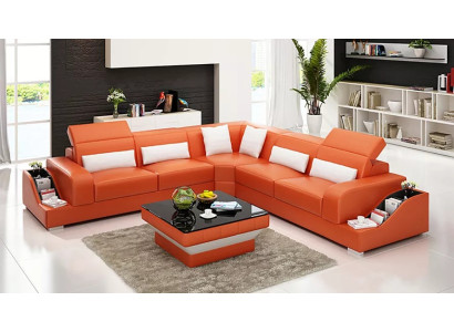 Design Furniture Corner sofa Living room Corner sofa Leather upholstery Couch Sofa