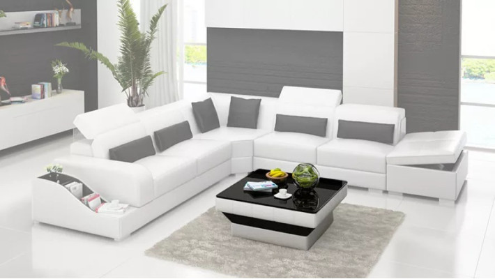 Design Furniture Corner sofa Living room Corner sofa Leather upholstery Couch Sofa