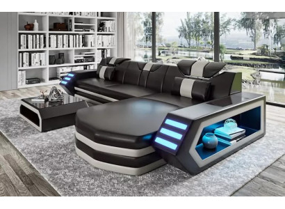 Design Corner sofa Living room Furniture Corner sofa Leather upholstery Couch Sofa