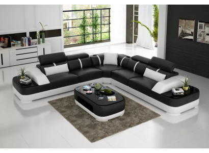 Design Furniture Corner sofa Corner sofa Living room Leather upholstery Couch Sofa