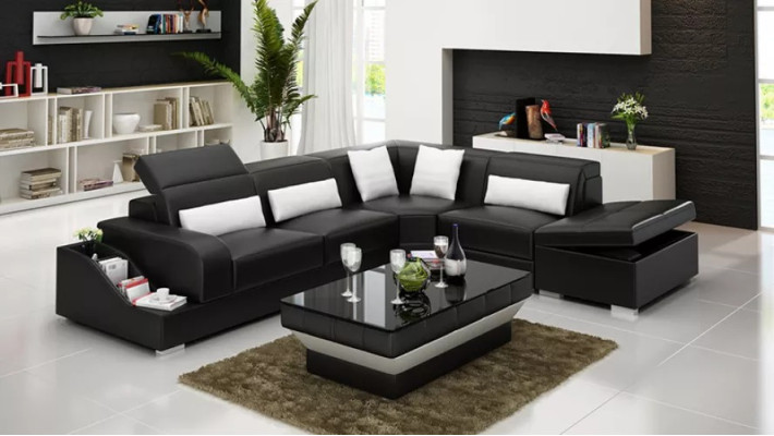 Design Modern Corner sofa Corner sofa Living room Leather upholstered Couch Sofa