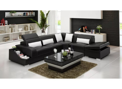 Design Modern Corner sofa Corner sofa Living room Leather upholstered Couch Sofa